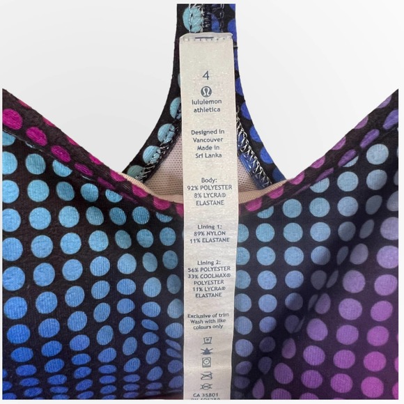 Lululemon Power Y Tank Cosmic Dot Workout Top Size 4 - Picture 5 of 5